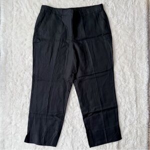 Laura Plus Women Black Linen Blend Crop Pants PLUS20(2X) Coastal Grandma Classic